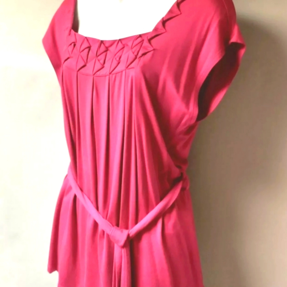 Kenar Blouse Tunic Top Fuscia Size M